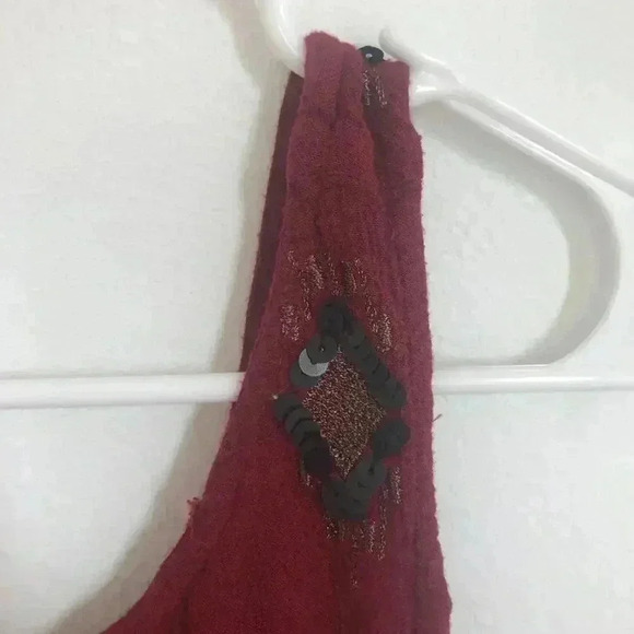 Free People Bad Girls Do it Well Rust Orange Embellished Tank Boho Chic Size XS - Picture 5 of 12